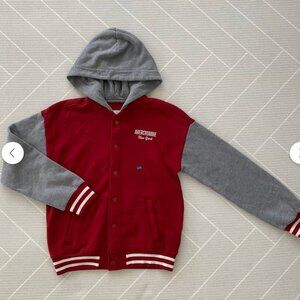 Abercrombie Kids Red and Gray Bomber